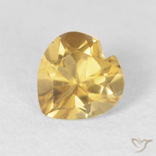 0.71ct Natural ouro médio Citrino, Coração, VVS