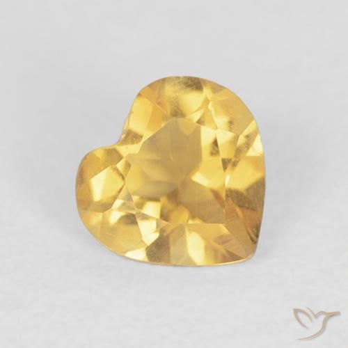 Citrino Ouro Natural 0.60ct, Coração, VS