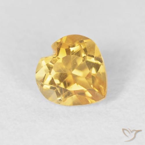0.51ct Natural ouro médio Citrino, Coração, VS