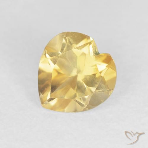 0.74ct Natural Laranja Dourada Citrino, Coração, VS
