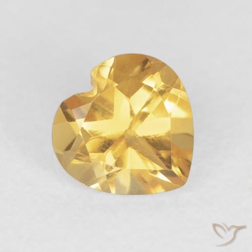 0.71ct Natural ouro médio Citrino, Coração, VS