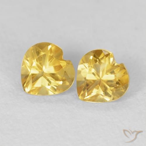 0.96ctw Natural Laranja Dourada Citrino, Coração, VVS-VS