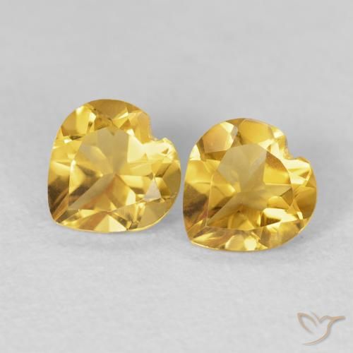 1.37ctw Natural Dourado Citrino, Coração, VVS-VS