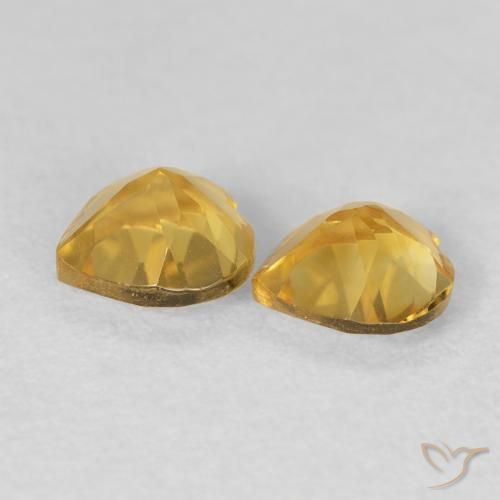 Pedras preciosas de Citrino Dourado natural de 1.37 ct, Coração, VVS-VS