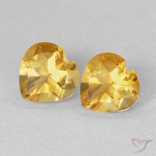 1.55ctw Natural ouro profundo Citrino, Coração, VVS-VS