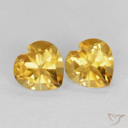 Pedras preciosas de Citrino ouro profundo natural de 1.55 ct, Coração, VVS-VS