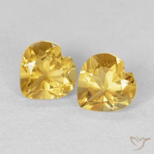 0.94ctw Natural Dourado Citrino, Coração, VVS-VS