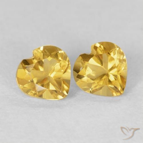 Pedras preciosas de Citrino Dourado natural de 0.94 ct, Coração, VVS-VS
