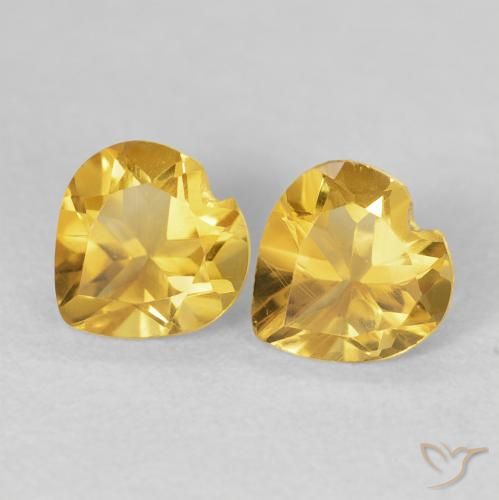 1.47ctw Natural ouro profundo Citrino, Coração, VVS-VS