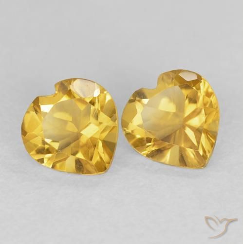 Pedras preciosas de Citrino ouro profundo natural de 1.47 ct, Coração, VVS-VS