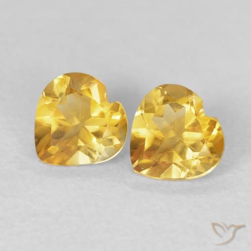 0.88ctw Natural Dourado Citrino, Coração, VVS-VS