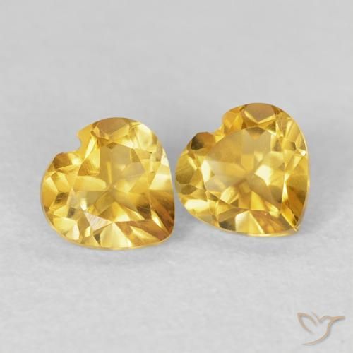 Pedras preciosas de Citrino Dourado natural de 0.88 ct, Coração, VVS-VS