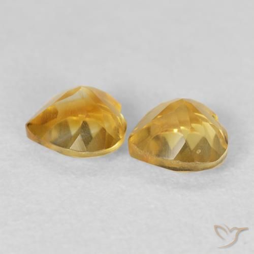Pedras preciosas de Citrino Dourado natural de 0.88 ct, Coração, VVS-VS