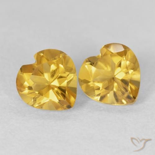 1.52ctw Natural ouro profundo Citrino, Coração, VVS-VS