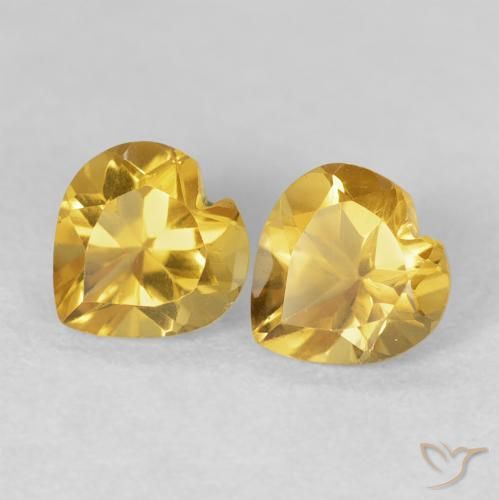 Pedras preciosas de Citrino ouro profundo natural de 1.52 ct, Coração, VVS-VS