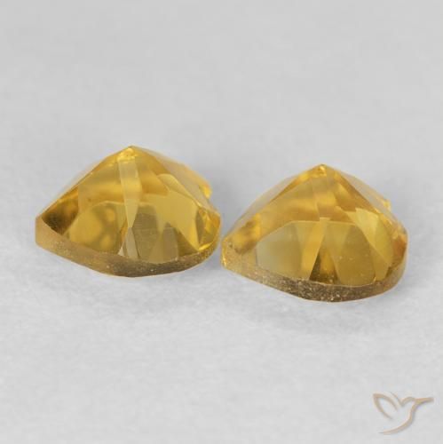 Pedras preciosas de Citrino ouro profundo natural de 1.52 ct, Coração, VVS-VS