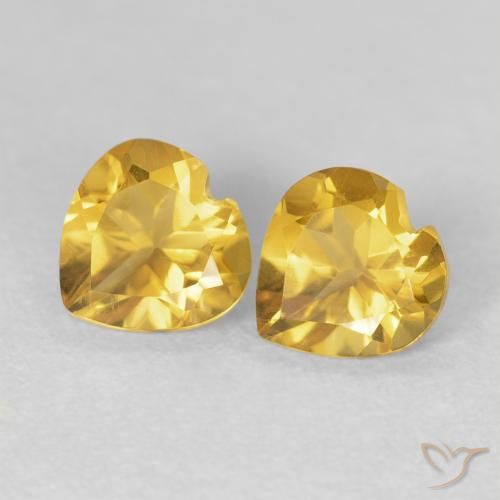 1.42ctw Natural ouro médio Citrino, Coração, VVS-VS