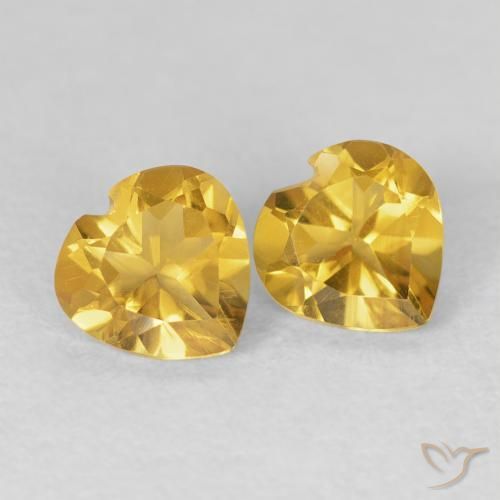 Pedras preciosas de Citrino ouro médio natural de 1.42 ct, Coração, VVS-VS