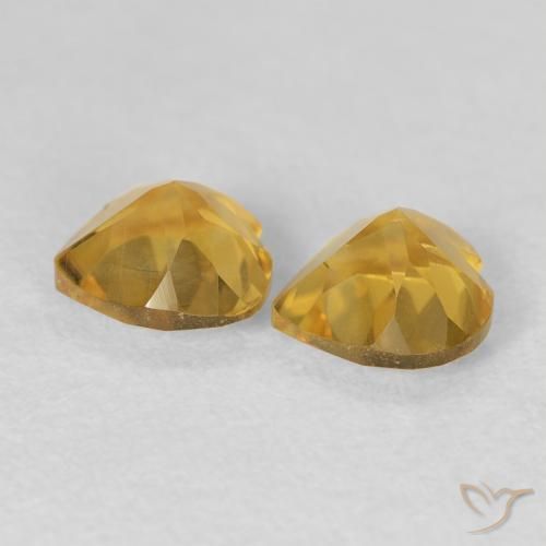 Pedras preciosas de Citrino ouro médio natural de 1.42 ct, Coração, VVS-VS