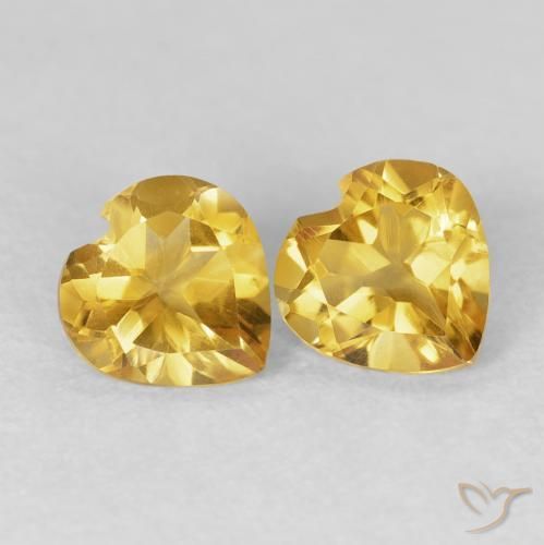 Pedras preciosas de Citrino Dourado natural de 1.30 ct, Coração, VVS-VS