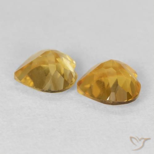 Pedras preciosas de Citrino Dourado natural de 1.30 ct, Coração, VVS-VS