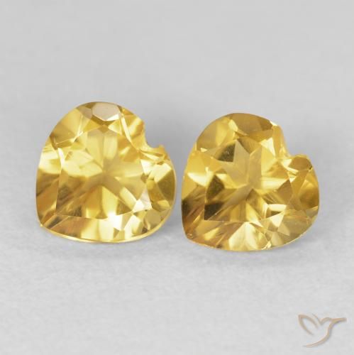 1.45ctw Natural ouro profundo Citrino, Coração, VVS-VS