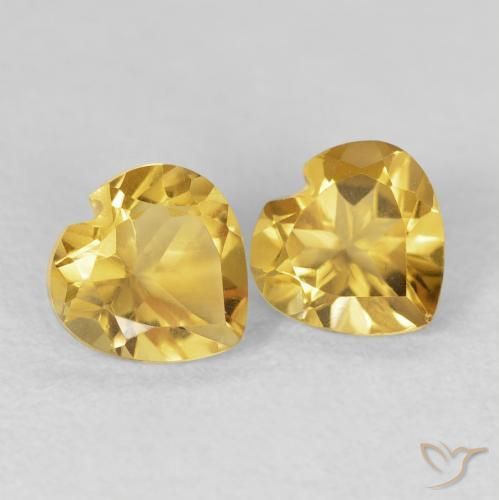 Pedras preciosas de Citrino ouro profundo natural de 1.45 ct, Coração, VVS-VS