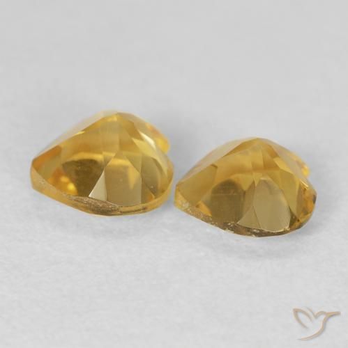 Pedras preciosas de Citrino ouro profundo natural de 1.45 ct, Coração, VVS-VS