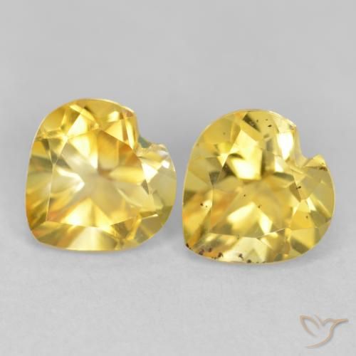 1.40ctw Natural ouro brilhante Citrino, Coração, VS