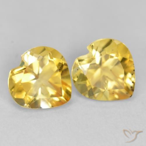 Pedras preciosas de Citrino ouro brilhante natural de 1.40 ct, Coração, VS