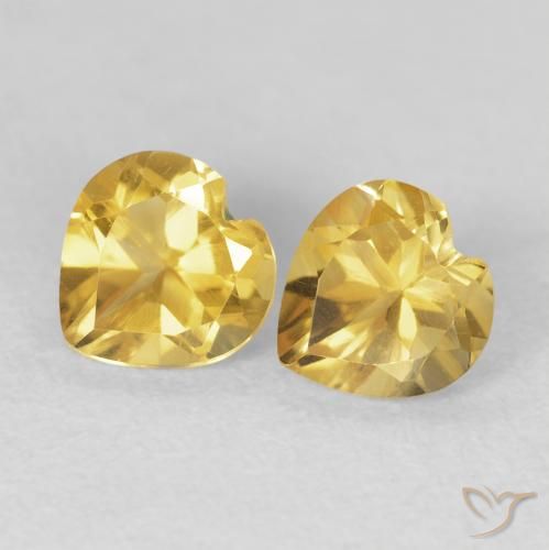 1.47ctw Natural Dourado Citrino, Coração, VVS-VS