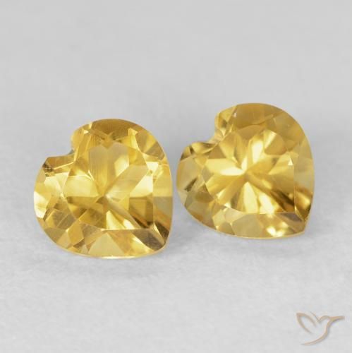 Pedras preciosas de Citrino Dourado natural de 1.47 ct, Coração, VVS-VS
