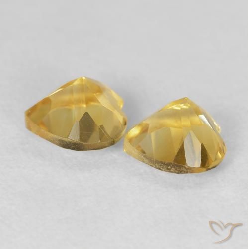 Pedras preciosas de Citrino Dourado natural de 1.47 ct, Coração, VVS-VS