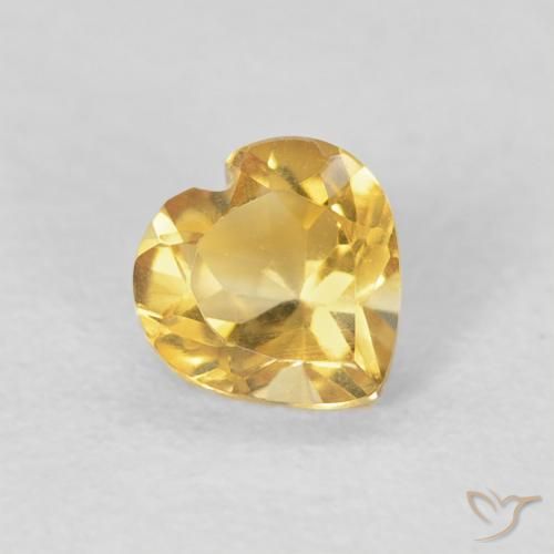 0.44ct Natural Dourado Citrino, Coração, VVS