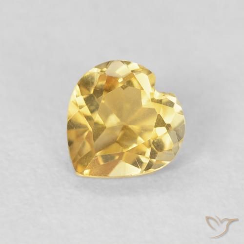 0.44ct Natural ouro médio Citrino, Coração, VVS