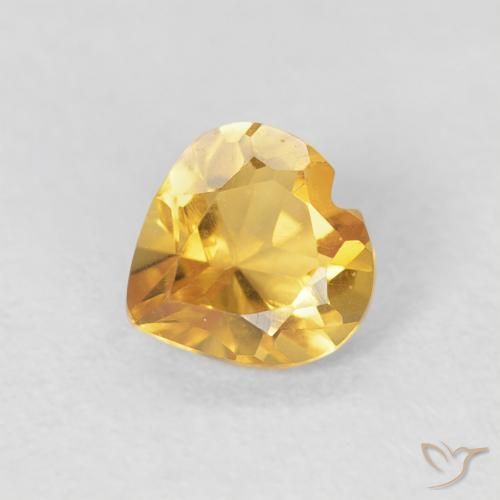 0.42ct Natural ouro médio Citrino, Coração, VVS