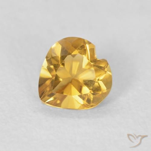 0.42ct Natural ouro profundo Citrino, Coração, VVS