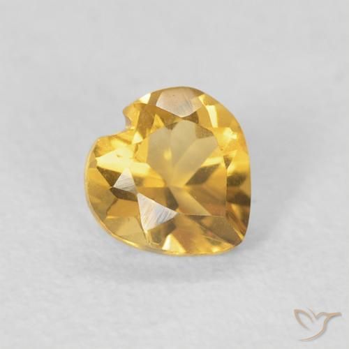 Citrino ouro profundo Natural 0.42ct, Coração, VVS