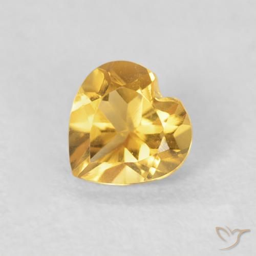 0.43ct Natural ouro brilhante Citrino, Coração, VVS