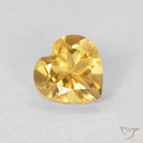 Citrino ouro brilhante Natural 0.43ct, Coração, VVS
