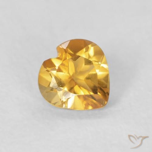 Citrino Laranja Dourada Natural 0.38ct, Coração, VVS