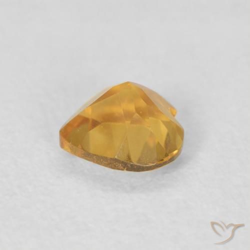 Citrino Laranja Dourada Natural 0.38ct, Coração, VVS