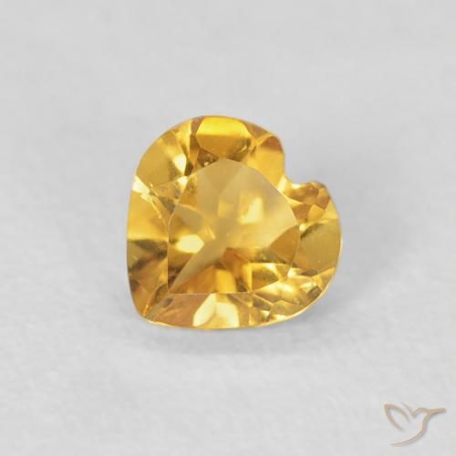 0.36ct Natural ouro brilhante Citrino, Coração, VVS