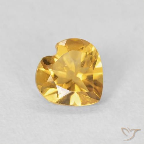 Citrino ouro brilhante Natural 0.36ct, Coração, VVS