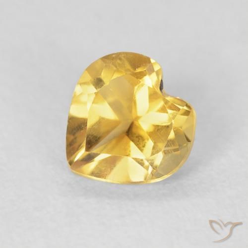 0.72ct Natural ouro profundo Citrino, Coração, VVS-VS