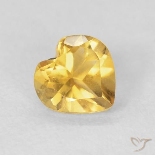 Citrino ouro profundo Natural 0.72ct, Coração, VVS-VS
