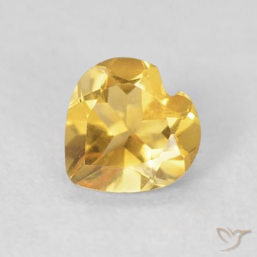 0.67ct Natural ouro brilhante Citrino, Coração, VVS-VS