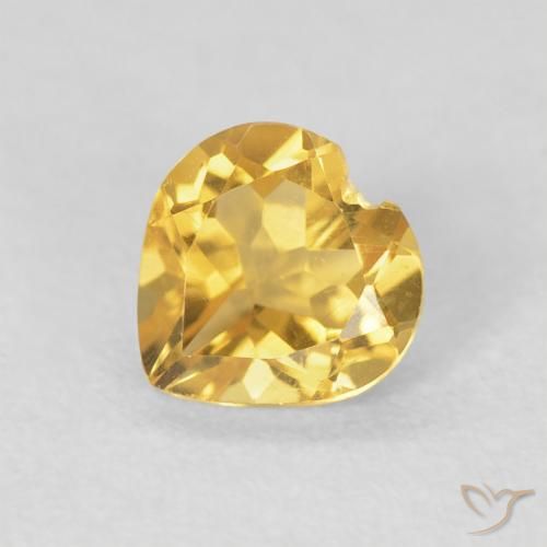 0.66ct Natural Dourado Citrino, Coração, VVS-VS