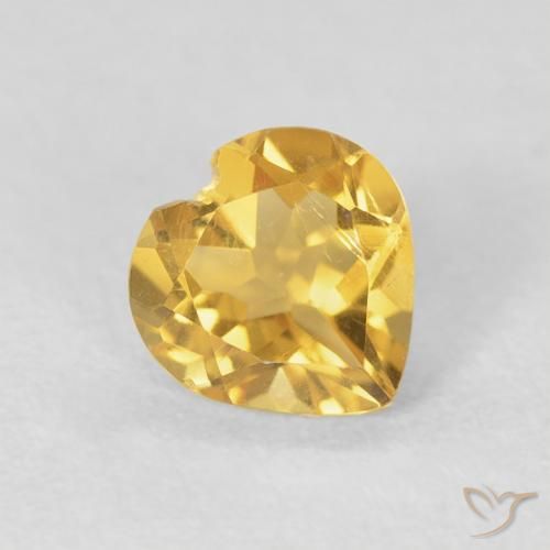 Citrino Dourado Natural 0.66ct, Coração, VVS-VS