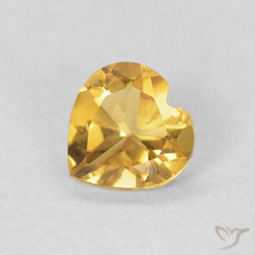 0.35ct Natural ouro médio Citrino, Coração, VVS-VS